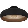 EGLO Plafoniera Mogano - Punto Luce Industriale Vintage in Acciaio - Lampada per Soggiorno, Cucina e Ingresso - Nero, Rame - Attacco E27