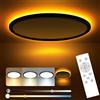 slochi 30CM Plafoniera LED Soffitto Dimmerabile, 24W 2800LM Lampada led soffitto con Telecomando, Luce Notturna 1800k, 3000-6500K che cambia colore Per Soggiorno Camerette letto Cucina Bagno, Nero