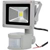 GLW 12v DC/AC Sensore di Movimento Proiettore,10w mini ip65 Impermeabile Luci All'aperto,900lm,6000k,Luce Bianca Luce di Sicurezza con PIR,No spina,80w Lampadina Alogena Equivalente
