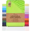 NatureMark Lenzuolo con angoli elasticizzati in jersey, in 100% cotone, in molti colori e misure, conforme all'Oeko-Tex Standard 100, 180 x 200 cm - 200 x 200 cm Mela verde