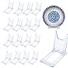 ZQZXD 18 Pz Porta Piatti da Esposizione, Supporto Piatti Esposizione, Supporto per Espositore Trasparente Acrilico, Regolabile Cavalletti di Plastica para Piatti Piani, Libros, Fotos, CD