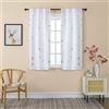 GIRASOLE HOME® Coppia Tende Semi Oscuranti Morbide Fantasia Stelle Argentate Tenda Morbida per Interni con Tasca e Passanti Nascosti 2 Pannelli (Bianco, 70x145cm)