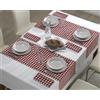 LAN&LAN Runner da tavolo rettangolare a quadri Vichy 40 x 170 - Runner da tavolo rustico con design senza tempo (rosso)