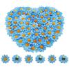 Bornfeel Fiori Margherite 100 Pezzi Fiori Finti Bomboniere Fiore Artificiale Corolla in Seta per Pasqua Tavola Cofano Matrimonio Festa Cerimonia Decorazione 38 x 38 x 20 mm Cielo Blu