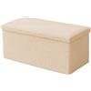 Relaxdays Panca, spazio contenitivo, tessuto morbido, pieghevole, imbottita, HBT: 38x76x38 cm, beige