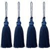 yeeplant Confezione da 4 nappe artigianali blu scuro con passanti, nappe decorative per tende, portachiavi e decorazioni per la casa