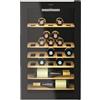 CANDY DiVino, Cantinetta vino a libera installazione 41 bottiglie con porta in vetro e luce LED, compatta e salvaspazio, A×P×L 84,5×54,5×49 cm, Nera - CWC 150 MHF