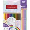 FABER-CASTELL - Set di matite colorate Unicorno, 24 pezzi, pastello | Matite colorate brillanti per bambini e adulti in bellissimi colori pastello