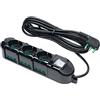 FANTON 481233-B Multipresa elettrica 9 posti con 3 prese universali e 6 prese bivalenti italiane laterali ciabatta spina grande 16A colore nero cavo 3 mt