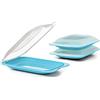 TATAY Porta Affettati per Frigorifero Fresh | Set di 3 Mini | Contenitori per Alimenti, Impilabili | Adatti a Microonde, Congelatore e Lavastoviglie | Senza BPA, 12x3,1x18cm, Colore Turchese