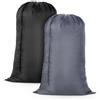 OTraki 2 Pezzi Grandi Sacchi da Biancheria,70 x 115 cm Biancheria Sporca con Coulisse,Sacchetti da Viaggio per Biancheria,Borsa Portabiancheria Pieghevole Con Coulisse per Viaggi,Casa(Nero+Grigio)