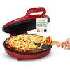 NutriChef Forno Pizza, Cuoci Pizza, Uova, Toast, Pancake e Piadina, 1500 Watt, 30 cm, Manici Termici Salvaspazio, 80-200°C, Pizza Fatta in Casa Croccante, Pizza Surgelata, Pizzaiolo, Rosso