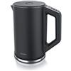 arendo - Bollitore Acqua Elettrico da 1.5L 2200W - Eco Controllo Temperatura - Temperatura Regolabile 40-100°C - Parete Doppia - in Acciaio Inossidabile - Senza Plastica - Nero