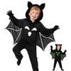 Ruioomeep Costume da pipistrello per bambini, mantello luminoso con ali di pipistrello, costume per bambini, con guanti e adesivi, si illumina al buio, per Halloween, carnevale, feste in costume, pipistrello da