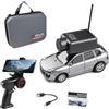Kodbiby Wltoys Mini auto RC, scala 1:64 FPV RC Drift Car con fotocamera HD 720P, trasmettitore 2.4GHz, controllo app WiFi con giroscopio, luci LED, mini giocattoli da corsa (grigio argento)