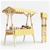 WYHBXD Bancarella in Legno per Ambulanti, Banco Mercato Pieghevole con Tettoia, Carretto Cibo Portatile per Limonata, Caffè, Gelati, Chiosco Street Food Salvaspazio per Mercati e Feste(Yellow,150cm/59)