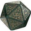 Q WORKSHOP Q-Workshop - Fustella Jumbo Spindown D20 verde The Hobbit | Grande contatore di vita ispirato alla Terra di Mezzo, design con mappa incisa di alta qualità, numeri di facile lettura, dadi da gioco