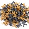 Comebachome 200 pezzi di soldatini giocattolo in scala 1:72 mini figurine di cavalieri - soldatini di plastica con spade e action figure di uomini dell'esercito medievale per espositore (grigio e oro), uso all'a