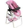 Bayer Chic 2000® Seggiolone per bambole - Jeans Pink - Regolabile e | Seggiolone stabile per bambole fino a 50 cm. Pieghevole, con schienale e rete per bagagli. Design moderno: jeans rosa.