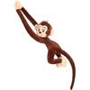 TONGMAN MonkeyPlush - Peluche a forma di scimmia, da appendere, a braccio lungo, 70 cm (marrone)