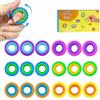 YUNSDA 18 Pezzi Anelli Fidget Sensoriali Girevoli per Bambini Adulti | 18 Anelli Fidget con 6 Texture, Mix Silicone ABS, Rotazione Silenziosa e Uso Quotidiano per Scuola, Ufficio e Casa