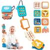 SACBRZZ Giochi Montessori 1 Anno, 8 in 1 Busy Board Montessori 1 Anno 2 3, Cubo attività Montessori, Gioco Educativi Sensoriale Giochi da Viaggio per Neonati 1 2 3 Anni