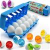 MOONTOY Dinosauri Uova Abbinate 12pcs Montessori Uova Colore e Forma Riconoscimento Giocattoli per Bambini 1 2 3 Anni Giochi Montessori 2 Anni Uovo di Pasqua Natale Viaggio Regalo
