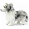 Suxdlan Peluche per cani, morbido peluche per cani Border Collie, grigio-bianco | Design realistico di Border Collie, idea per bambini, ragazzi, ragazzi, ragazze