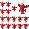 DONGKER Portachiavi Peluche a Forma di Granchio Aragosta, 16 Pezzi Ciondolo Decorativo a Aragosta, Ornamenti di Peluche Granchio per Zaini, Borse, Chiavi Dell'auto, Decorazioni Feste, Bomboniere di Squadra