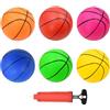 AolKee 6 mini pallacanestro in PVC resistente, diametro 6 pollici (15 cm) per bambini, pallacanestro con pompa per giochi interni ed esterni, piscina feste