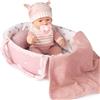 Enjoyin Set Bambola Neonato 30 cm con Accessori Lavabili - Include Cestino Porta-Bebè, Ciuccio, Copertina e Cuscino - Prima Bambola per Bambini dai 36 Mesi in su - Confezione Regalo