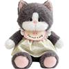 HOMEXYLYL Peluche gatto smoking con grembiule floreale, simpatico animaletto di peluche gattino