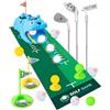 Kizmyee Set Mini Golf per Bambini con Ritorno Automatico della Pallina, Gioco da Interno ed Esterno con Palline LED Luminose, 3 Mazze Telescopiche, Regalo per Bambini e Bambine dai 3 Anni