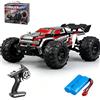 X-Verse Auto telecomandata in scala 1:16, motore a spazzola di carbonio da 50 km/h, auto da corsa RC ad alta velocità, fuoristrada, 2,4 GHz, 4 WD, auto da corsa, 1 batteria (rosso)