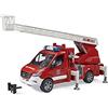 bruder 02673 - MB Sprinter dei vigili del fuoco con scala girevole e pompa | Modulo luci e suoni, veicolo di emergenza Mercedes-Benz, autopompa, veicolo di soccorso, giocattolo, scala 1:16