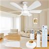 FIBRAVE Ventilatore da soffitto con luci e telecomando 2026 nuovi 40W | Ventole a soffitto LED 3 velocità moderna luminosa dimmerabile 3 colore lampadina ventilatore per camera da letto, soggiorno
