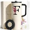 ZIOSINM Borraccia Termica a Doppio Strato in Acciaio con Silicone (F) | 1,2 L / 40oz, Portachiavi Incluso, Regalo Donna, Personalizzabile