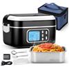 G-STORY Elettrico Portatile Heated Lunch Box, 27000mAh Scaldavivande a Batteria Ricaricabile, 1.5L Porta Pranzo Riscaldabile con Timer e Regolazione della temperatura, Per Ufficio, Cantiere, Viaggio, Auto
