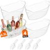 Lifewit Secchiello Ghiaccio 6,5L×4, Porta Ghiaccio Portatile con Cucchiaio | Grande Cestello Ghiaccio per Bottiglie in Plastica Robusto e Resistente Alle Cadute per Vino, Cocktail, Bevande, Birra