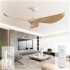 Sofucor 97 cm Ventilatore da Soffitto Senza Luce, Telecomando | Silenzioso, DC, Timer, 3 Pale, 6 Velocità, Modalità Estate Inverno, per Camera da Letto Soggiorno