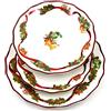 sufe The Royal Family Servizio Piatti di Natale Decoro Campanelle con bordi rossi per 6 posti tavola (18 Pezzi) in Porcellana Lucente e Resistente - Adatto a lavastoviglie e Forno -Christmas Wishes