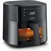 CASO AirFry 6.0 - Friggitrice ad aria calda, Airfryer, 6 litri, timer, particolarmente silenziosa da 38 db, shake, 8 pratiche preimpostazioni, funzionamento touch, interno in acciaio inox
