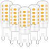 Euxper Lampadina LED G9 3W Bianco Caldo 2700K, lampadine LED G9 420LM, equivalente a lampadina alogena 28W 40W, lampadine LED G9 mais per lampada da tavolo, senza sfarfallio, AC 220-240V, confezione da 5