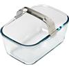 PYREX Ideal - Padella in vetro per friggitrice ad aria, 20 x 14 cm, con manico staccabile in acciaio inox per friggitrici ad aria a doppio cestello, vetro borosilicato ultra resistente, 1,5 l