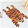 YulyreZome Tappetino da bagno con tigre, divertente e carino arancione giallo tigre cartone animato tappeto da bagno antiscivolo animale zerbino lavabile assorbente vasca da bagno peluche microfibra