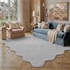 PureCozy Tappeto per soggiorno a pelo corto, 140 x 200 cm, colore: grigio | Soffice tappeto lavabile, antiscivolo, a pelo corto, morbido, forma ondulata, per la cameretta dei bambini e la camera da