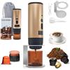 RoserRose Caffettiera Portatile, Macchina per Caffè Viaggio - Senza Fili & Auto-Riscaldante - Con Batteria 7800mAh, 15 Bar di Pressione - Compatibile con NS/DG/Caffè Macinato (Oro)
