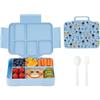 Dokpav Porta Pranzo 1500 Ml con Posate e 5 Scomparti, Lunch Box Perdite Blu | Portapranzo Termico, Adatta a Microonde E Lavastoviglie, Bento Porta Pranzo Senza Bpa per Scuola, Ufficio, Lavoro E Picnic