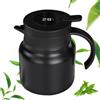 GOEDCH Thermos da 1000 ml con filtro da tè rimovibile: teiera termica con indicatore di temperatura, thermos in acciaio inox 316, caffettiera termica per casa e cucina (nero)