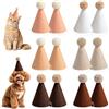 Korechain 12 Pezzi Cappellini Compleanno Cani Gatti, Mini Cappelli Festa per Animali e Peluche in Tessuto Non Tessuto, Regolabile Cappellini a Cono Colorati con Pompon, Decorazioni Festa Compleanno(6 Colori)